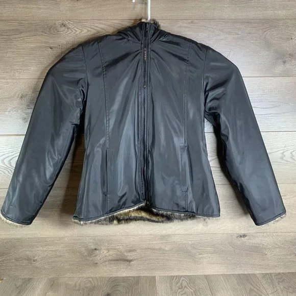 Braetan Womans Faux Fur Rain Jacket Hooded Reversable  Size M "Mink Look" - Picture 7 of 12